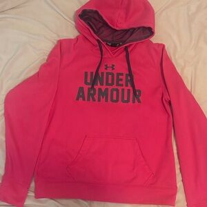Under Armour Hot Pink Hoodie with Black Logo